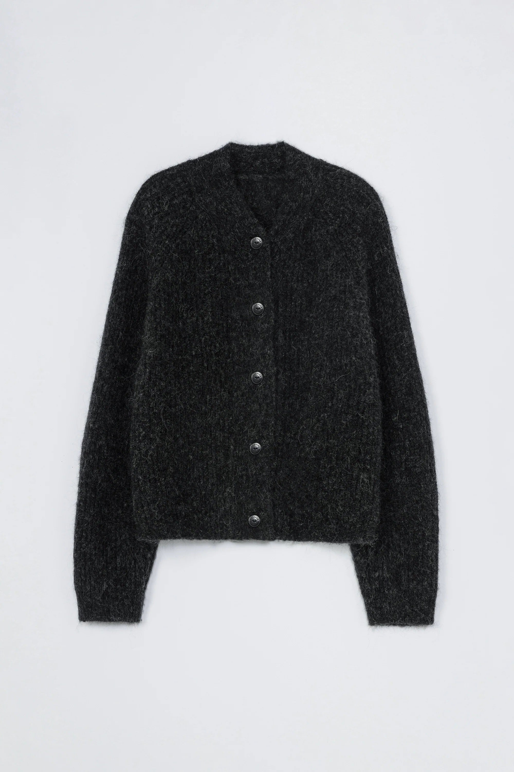 BABY ALPACA CARDIGAN | ANTHRACITE