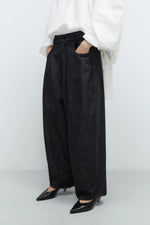 Load image into Gallery viewer, DENIM BAGGY PANTS | BLACK
