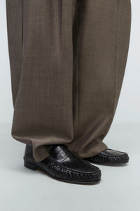 LEATHER LOAFER RAMA | CROCODILE BLACK