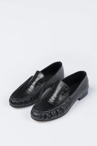 LEATHER LOAFER RAMA | CROCODILE BLACK