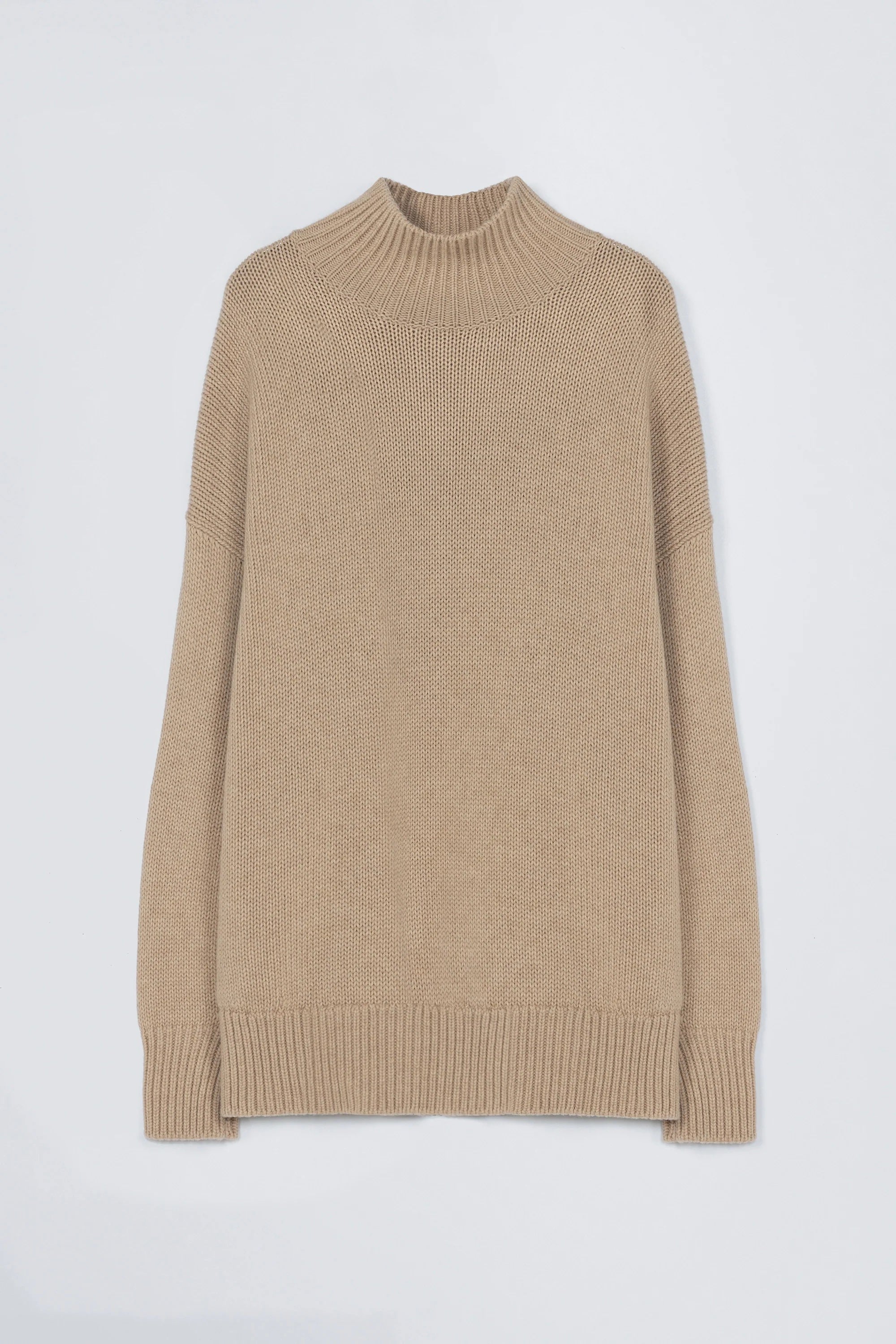 MERINO WOOL CHUNKY TURTLENECK SWEATER | BEIGE