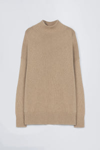MERINO WOOL CHUNKY TURTLENECK SWEATER | BEIGE