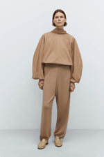 Load image into Gallery viewer, MERINO WOOL STRAIGHT PANTS | CAMEL
