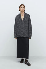 Load image into Gallery viewer, OVERSIZED CARDIGAN | BLACK MELANGE
