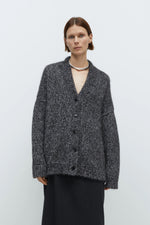 Load image into Gallery viewer, OVERSIZED CARDIGAN | BLACK MELANGE
