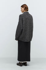 Load image into Gallery viewer, OVERSIZED CARDIGAN | BLACK MELANGE
