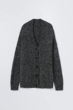 Load image into Gallery viewer, OVERSIZED CARDIGAN | BLACK MELANGE
