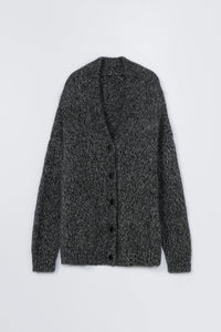 OVERSIZED CARDIGAN | BLACK MELANGE