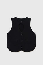 Load image into Gallery viewer, CUT-OUT BOAT NECK WAISTCOAT | BLACK
