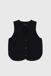 CUT-OUT BOAT NECK WAISTCOAT | BLACK