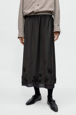Load image into Gallery viewer, TAILORED EMBELLISHED SKIRT | DARK BROWN
