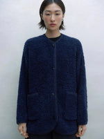 Load image into Gallery viewer, WOOL TEDDY JACKET | NAVY
