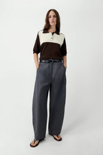 Load image into Gallery viewer, COTTON &amp; LINEN CURVED PANTS | GRAPHITE
