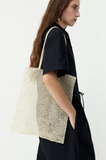 Load image into Gallery viewer, HANDMADE BEADED TOTE BAG | CREAM
