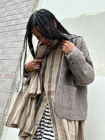 Load image into Gallery viewer, LINEN STRIPE STOLE | MUSTARD

