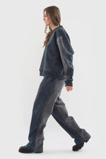 Load image into Gallery viewer, HYBRID DENIM SWEATSHIRT | WASHED GREY
