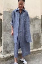 Load image into Gallery viewer, LINEN DUNGAREE DRESS | MULTIPLE COLOURWAYS
