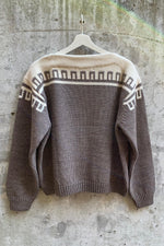 Load image into Gallery viewer, HAND EMBROIDERED WOOL SWEATER | TAUPE BROWN
