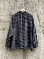 Load image into Gallery viewer, LINEN GINGHAM SHIRT | CHARCOAL
