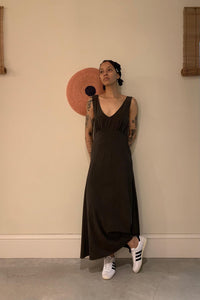 HAND DYED SILK TELMO DRESS | EUCALYPTUS