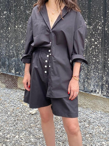 OLIVIA SHORT | BLACK POPLIN