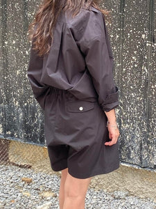 OLIVIA SHORT | BLACK POPLIN