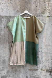 PATCHWORK DRESS | GREEN-BLUE