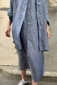 LINEN DUNGAREE DRESS | MULTIPLE COLOURWAYS