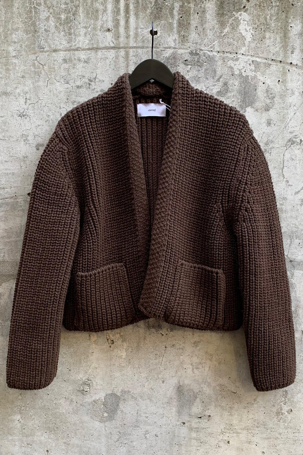 KNITTED WOOL CARDIGAN | CHOCOLATE BROWN