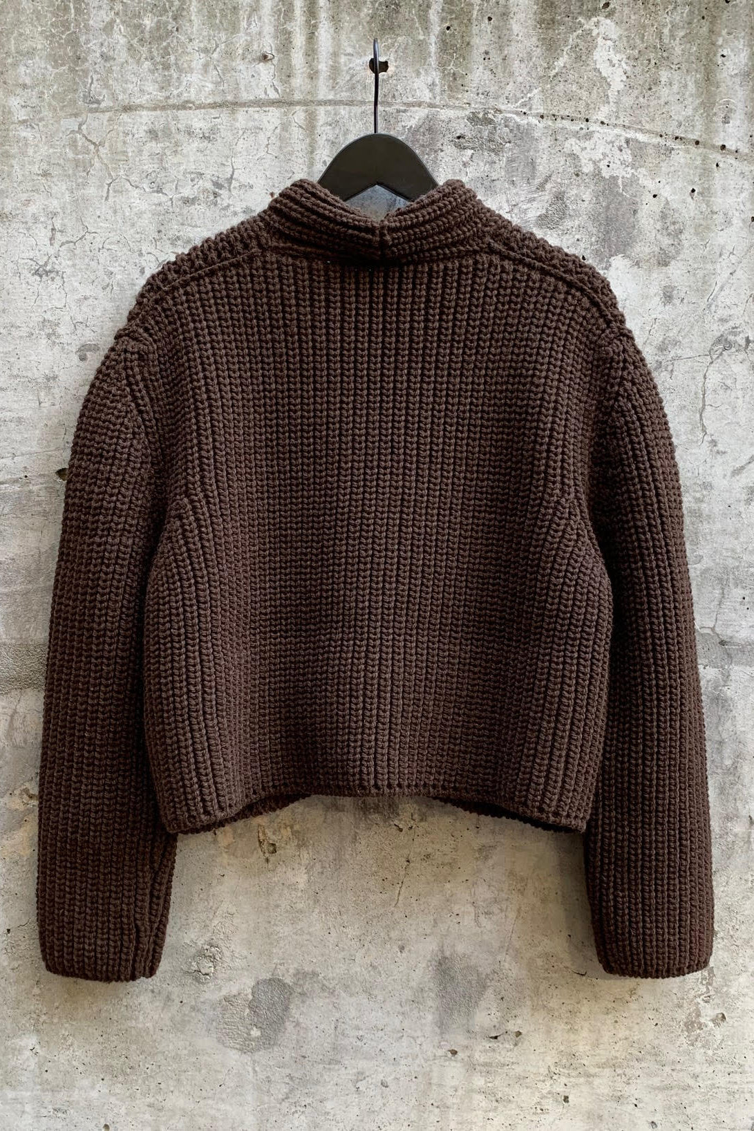 KNITTED WOOL CARDIGAN | CHOCOLATE BROWN