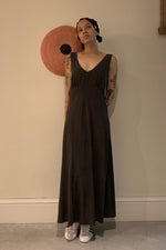 Load image into Gallery viewer, HAND DYED SILK TELMO DRESS | EUCALYPTUS
