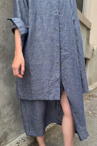 LINEN DUNGAREE DRESS | MULTIPLE COLOURWAYS