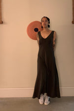 Load image into Gallery viewer, HAND DYED SILK TELMO DRESS | EUCALYPTUS
