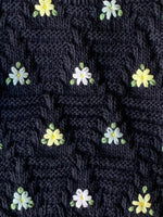 Load image into Gallery viewer, HAND KNIT PULLOVER | BLACK x FLOWER
