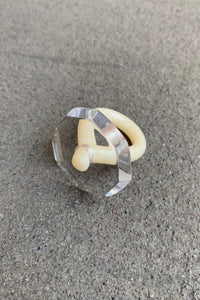 TWO-TONE GEMSTONE RING | MEDIUM CIRCLE