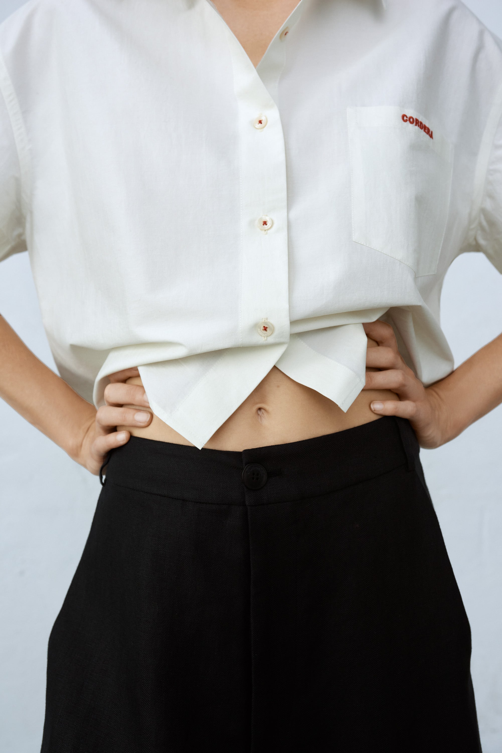 SKIRT LINEN PANTS | BLACK