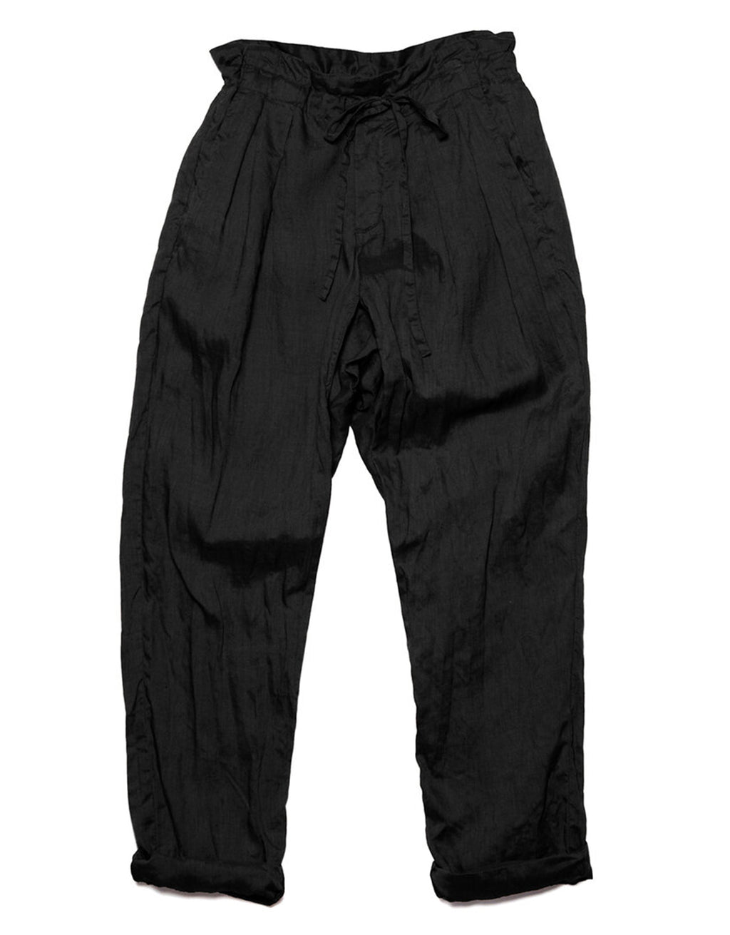 Monitaly Drop Crotch Linen pant in Black. Available at FAWN Toronto.