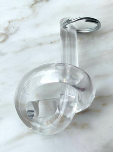 Transparent Clear Small Knot Keychain by Corey Moranis. Available at FAWN Toronto.